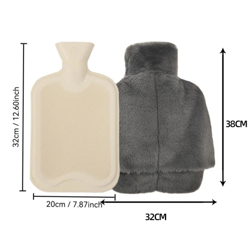 Quality Plush Cover Foot Warmer 2 L Large Super Soft Hot Water Bottle Water-filling Washable Foot Heating Pads