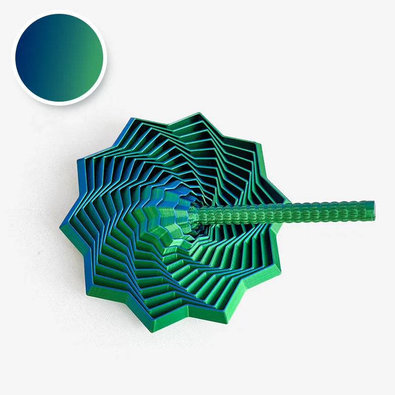 Expanded Sensory 3D Printed Fidget Star Model – Visual Illusion Hexagonal Whirling Spiral Ornaments for Stress Relief and Interactive Play