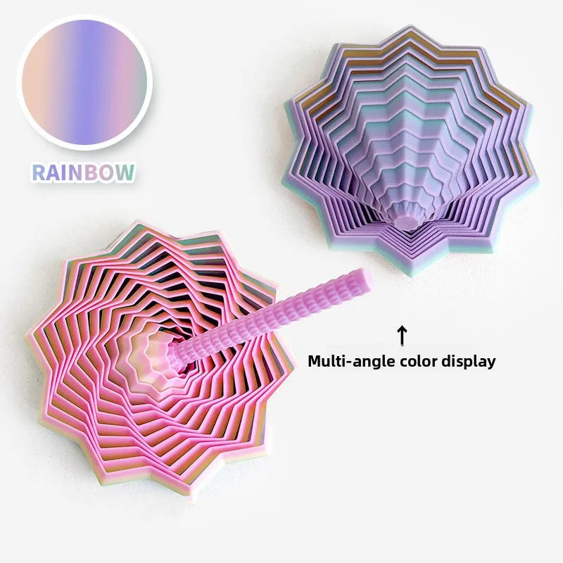 Expanded Sensory 3D Printed Fidget Star Model – Visual Illusion Hexagonal Whirling Spiral Ornaments for Stress Relief and Interactive Play