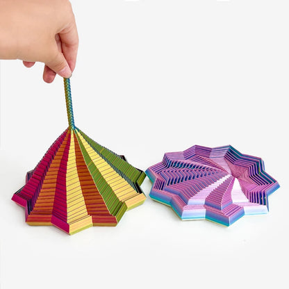 Expanded Sensory 3D Printed Fidget Star Model – Visual Illusion Hexagonal Whirling Spiral Ornaments for Stress Relief and Interactive Play